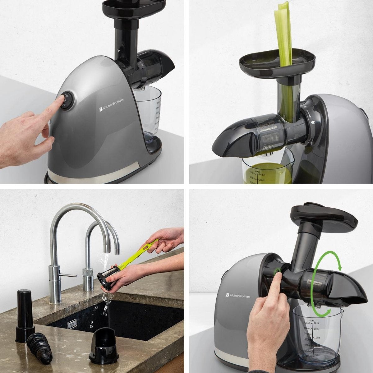 Presse-agrumes KitchenBrothers - 700ml - Gris