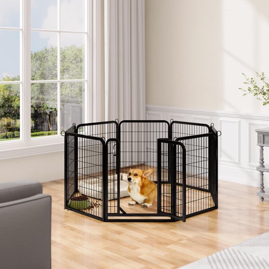 Yaheetech Enceinte pour chiots 80 cm - 8 éléments - Pliable - Verrouillage automatique