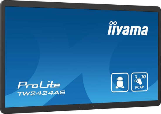 iiyama TW2424AS-B1 Écran d'affichage numérique Écran plat 60,5 cm (23,8") Wi-Fi 250 cd/m² 4K Ultra HD Noir Écran tactile Type de processeur Android 24/7