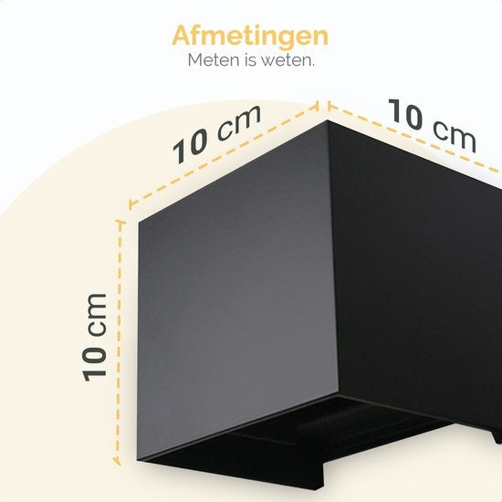 Lampe Goliving - Applique noire intérieur et extérieur - Lampe cube industrielle - Lampe d'extérieur - Eclairage LED étanche - Economique et inoxydable - 10x10x10 cm