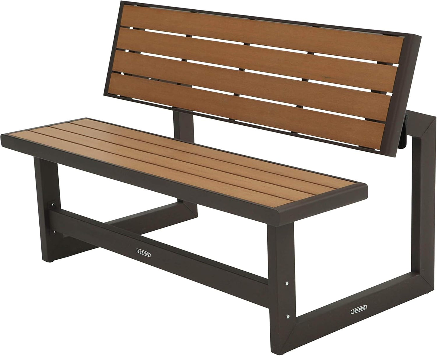 Table banc convertible lifetime - 140 x 88 x 36 - Marron