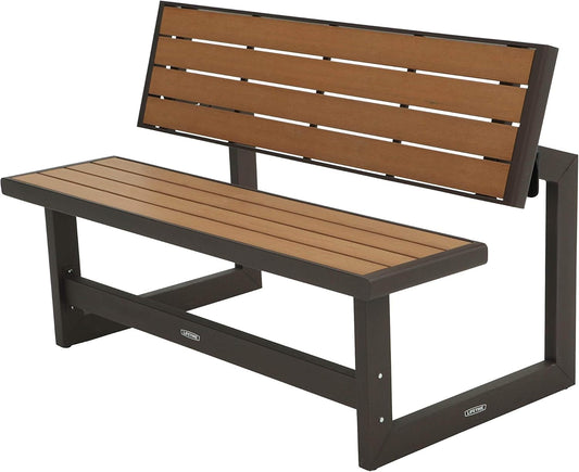 Table banc convertible lifetime - 140 x 88 x 36 - Marron