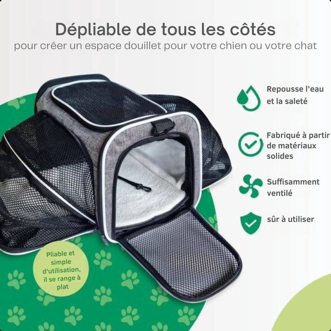 Sac de voyage pour chien et chat Gopets - Convient pour l'avion - Jusqu'à 9,5 kg - 46 x 28 x 28 cm - Gris