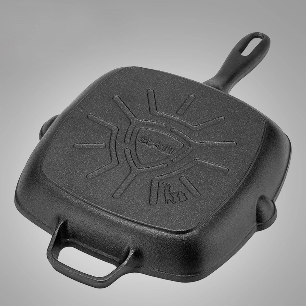 COOKER KING Poêle à griller carrée en fonte 26 cm