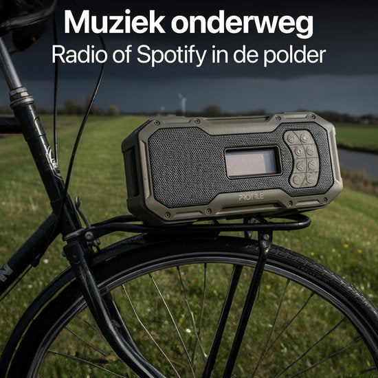 Radio d'urgence à énergie solaire et à remontage manuel - Radio d'urgence DAB+ / FM - Batterie externe de 5 000 mAh à énergie solaire - Radio de chantier - Radio de salle de bains - Kit d'urgence