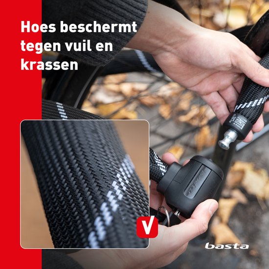 Antivol à chaîne Basta - ART 2 - Chaîne en acier trempé - Antivol certifié pour vélos électriques et fatbikes - 110 cm de long