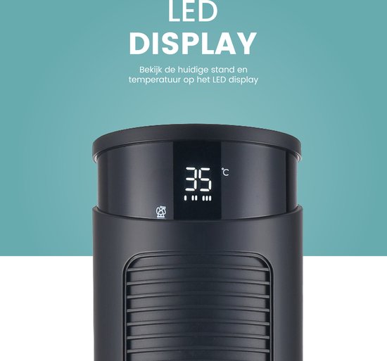 AirKing Ventilateur de Tour 94cm - Ventilateur de Colonne avec Télécommande - Minuterie - 3 Réglages de Vitesse - Oscillation & Ecran LED Dimmable - Efficace en Energie - Ventilateur de Refroidissement pour la Chambre - Noir