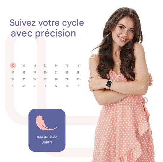 Montre Connectée - Lunis - Écran Tactile - Compatible avec Apple & Android, pour Femme et Homme - Or Rose / Rose