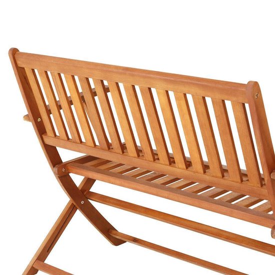 Banc de jardin 2 places Casaria - Certifié FSC® - 120x90x55 cm Marron