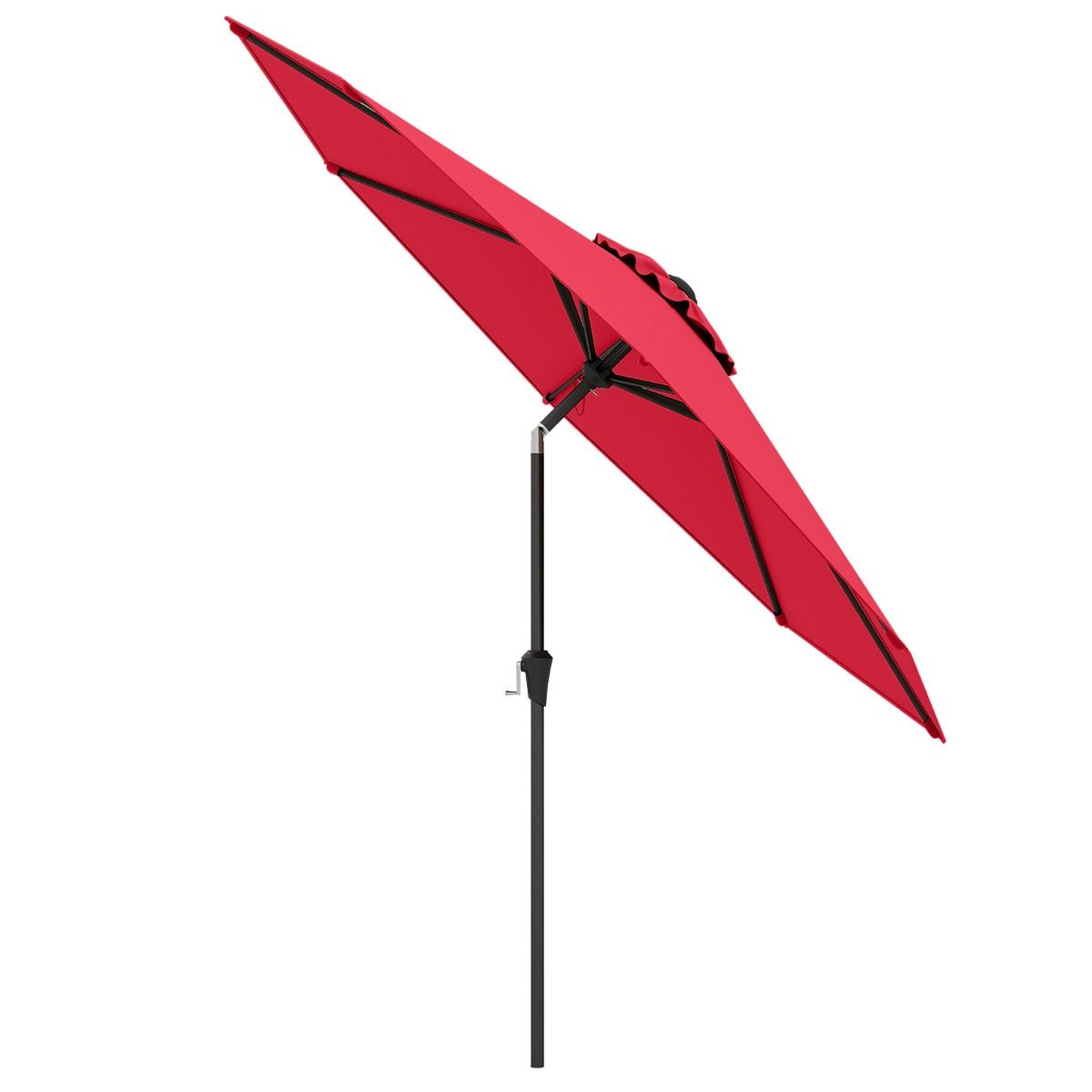 Coast Terrace Parasol 270 cm Wine Red - Grand parasol inclinable avec manivelle, protection UV et capot de parasol ventilé