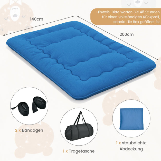 Coast Floor Mattress - Microfibre & Polyester - Sac de transport inclus - 140 x 200cm - Bleu