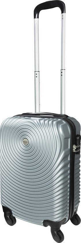 Valise cabine Ceruzo - Trolley - 28 L - 51,5 cm - Gris argenté - Roulettes pivotantes à 360° - Serrure à combinaison