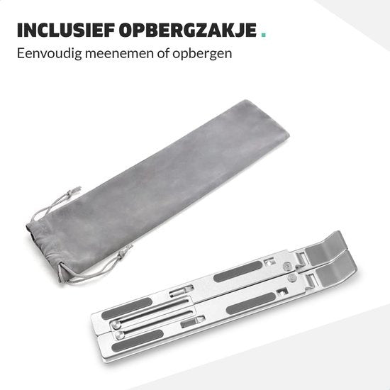 LURK® laptop stand Foldable - Support ergonomique pour ordinateur portable - Hauteur réglable - Ordinateur portable/book/tablette - Aluminium - 11 à 17 pouces