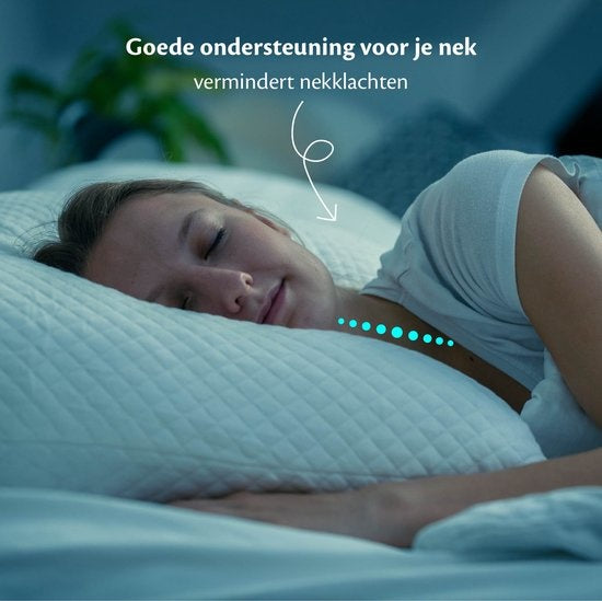 Oreiller orthopédiques en bambou Ella ® pour douleurs aux cervicales - 40 x 60cm - Mousse à mémoire de forme / Rembourrage en mousse à mémoire de forme - Ergonomique et orthopédique - Taie d'oreiller incluse