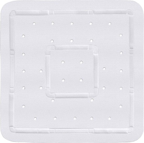 Tapis de douche Wenko Florida antidérapant 55 x 55 cm, en caoutchouc, blanc, 1 pièce