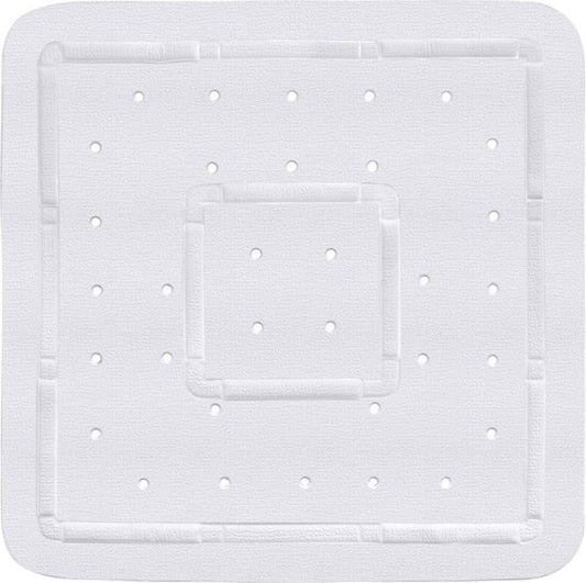 Tapis de douche Wenko Florida antidérapant 55 x 55 cm, en caoutchouc, blanc, 1 pièce