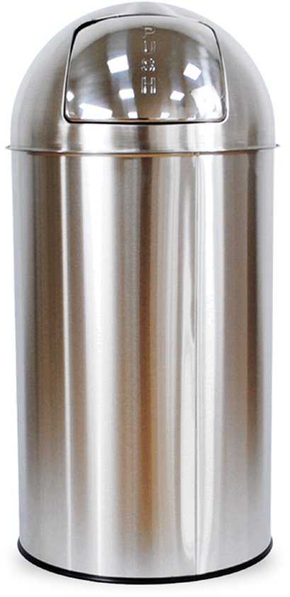 BRASQ Push Bin Acier inoxydable Poubelle avec bac à déchets amovible 30 litres - Poubelle - Poubelles