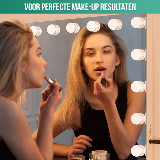 Avalo - Miroir de maquillage avec éclairage - 56x44 CM - Miroir Hollywoodien - Miroir avec éclairage - Miroir de maquillage - 3 modes d'éclairage graduables - grossissement 10x - chargeur USB intégré