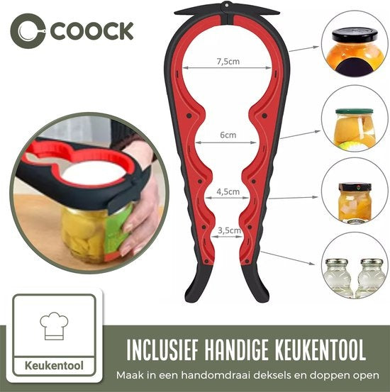 COOCK Batterie de cuisine avec support XL - Batterie de cuisine 17 pièces - Silicone - Sans BPA ni plastique - Susceptible d'être accrochée - Ouvre-boîte inclus