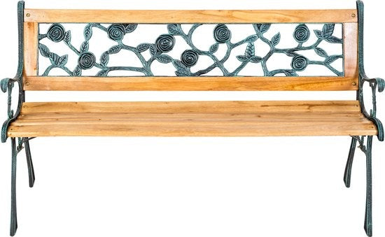 tectake® - Banc de jardin - bois/fonte - 124x52x74 cm - 401424