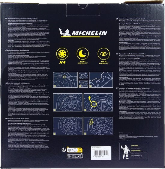 Michelin Wieldoppen 15 inch - zilver/zwart - nvs