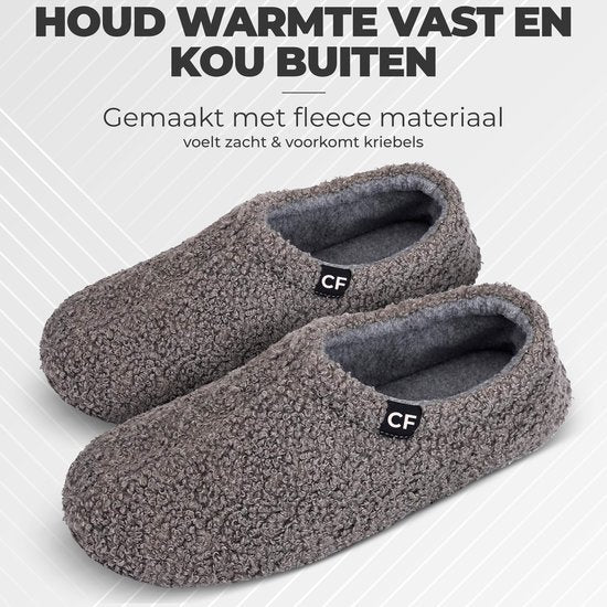 Chaussons Dames - Chaussons - Taille 42/43 - Gris - Antidérapant - Comfeet