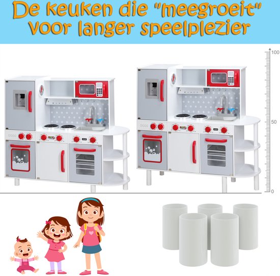 Spielwerk Wooden Play Kitchen Junior Chef - Réaliste interactif - 38 pièces