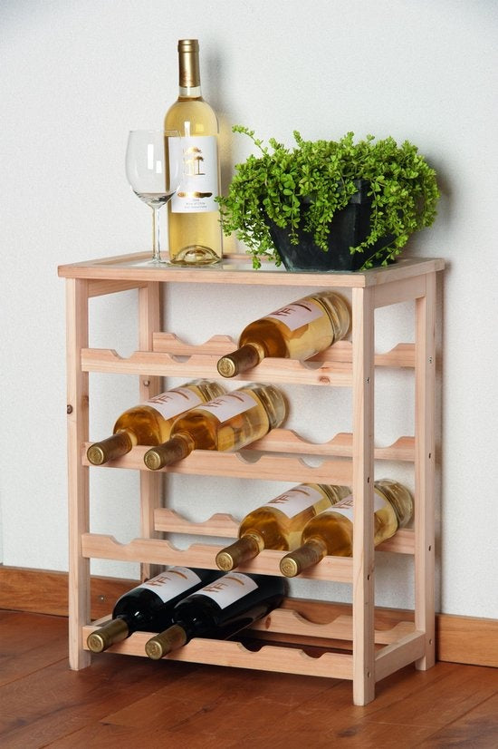 Porte-bouteilles - Hauteur 55 cm - Bois - 16 bouteilles