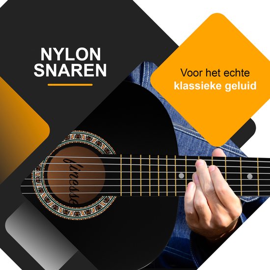 Finesse Acoustic Guitar - Starter Set - Nylon Strings - Guitare classique - Guitare enfant et adulte