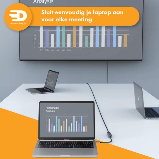 Drivv. Adaptateur USB C vers HDMI - Supporte 4K 60Hz - Thunderbolt 3 - Nylon - Gris