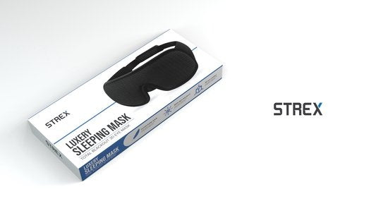 Strex Luxury Sleep Mask - 3D Ergonomic - 100% Darkening - Memory foam - Sleep Mask - Eye Mask