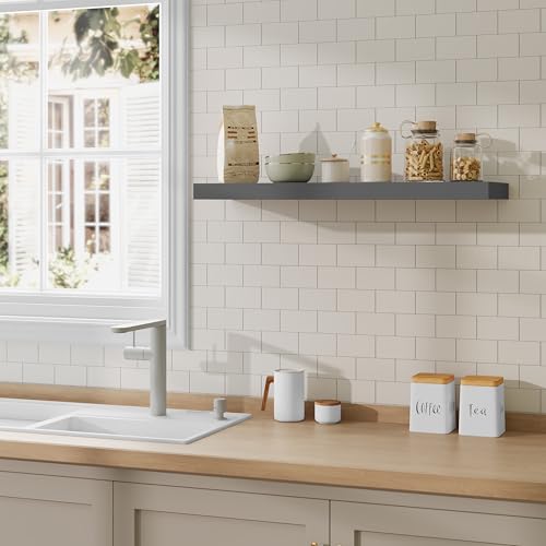 WOLTU RG9370dgr - Etagère murale flottante - MDF Gris foncé - 90 x 22,9 x 3,8 cm