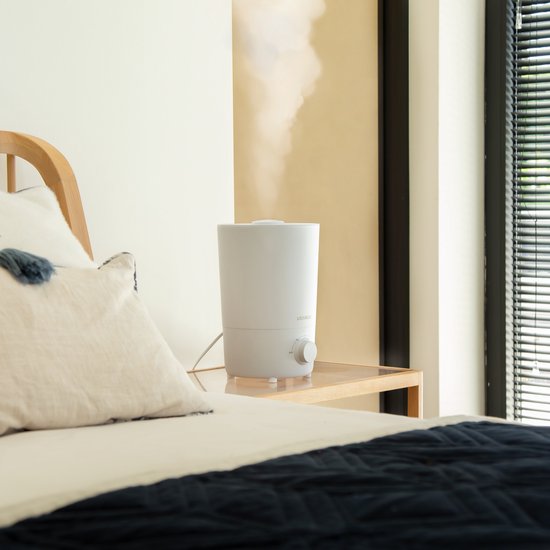 VONROC Humidificateur 2,6 litres - ultrasonique - sortie de brume 360° - blanc