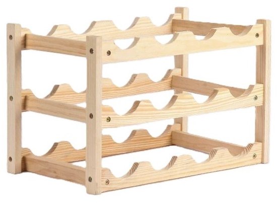 Casier à vin en bois – Casier à vin pour 12 bouteilles – 45 x 22 x 28 cm