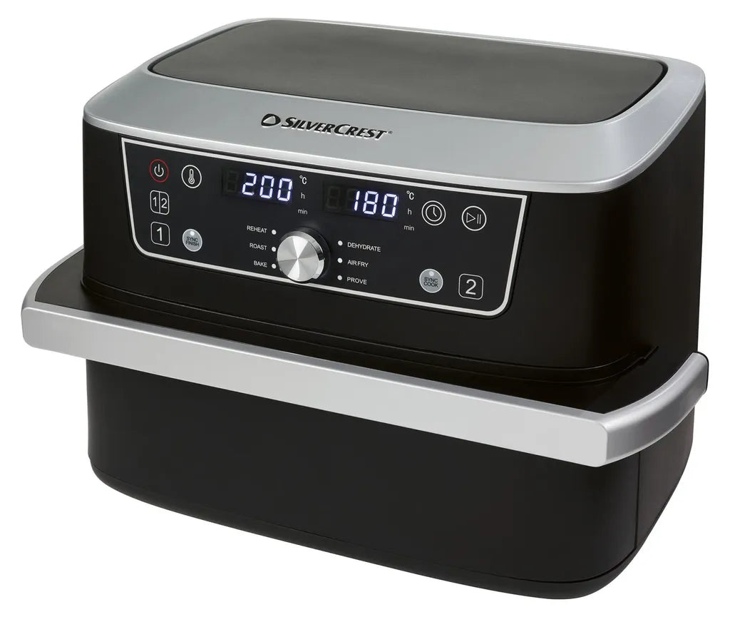 Friteuse à air chaud SilverCrest Ultrazone SHFDA 2600 A1 - Double zone - 2 x 5,5 L - 2 600 W - Sync-Finish