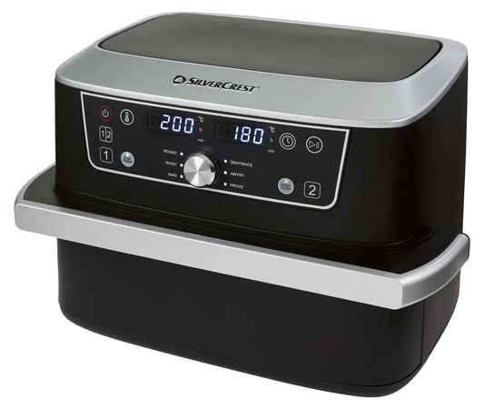 Friteuse à air chaud SilverCrest Ultrazone SHFDA 2600 A1 - Double zone - 2 x 5,5 L - 2 600 W - Sync-Finish