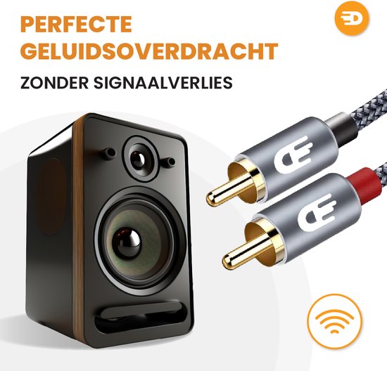 Drivv. Premium Tulip Stereo Audio Cable - 2RCA to 2RCA - Tulip Cable - 5m