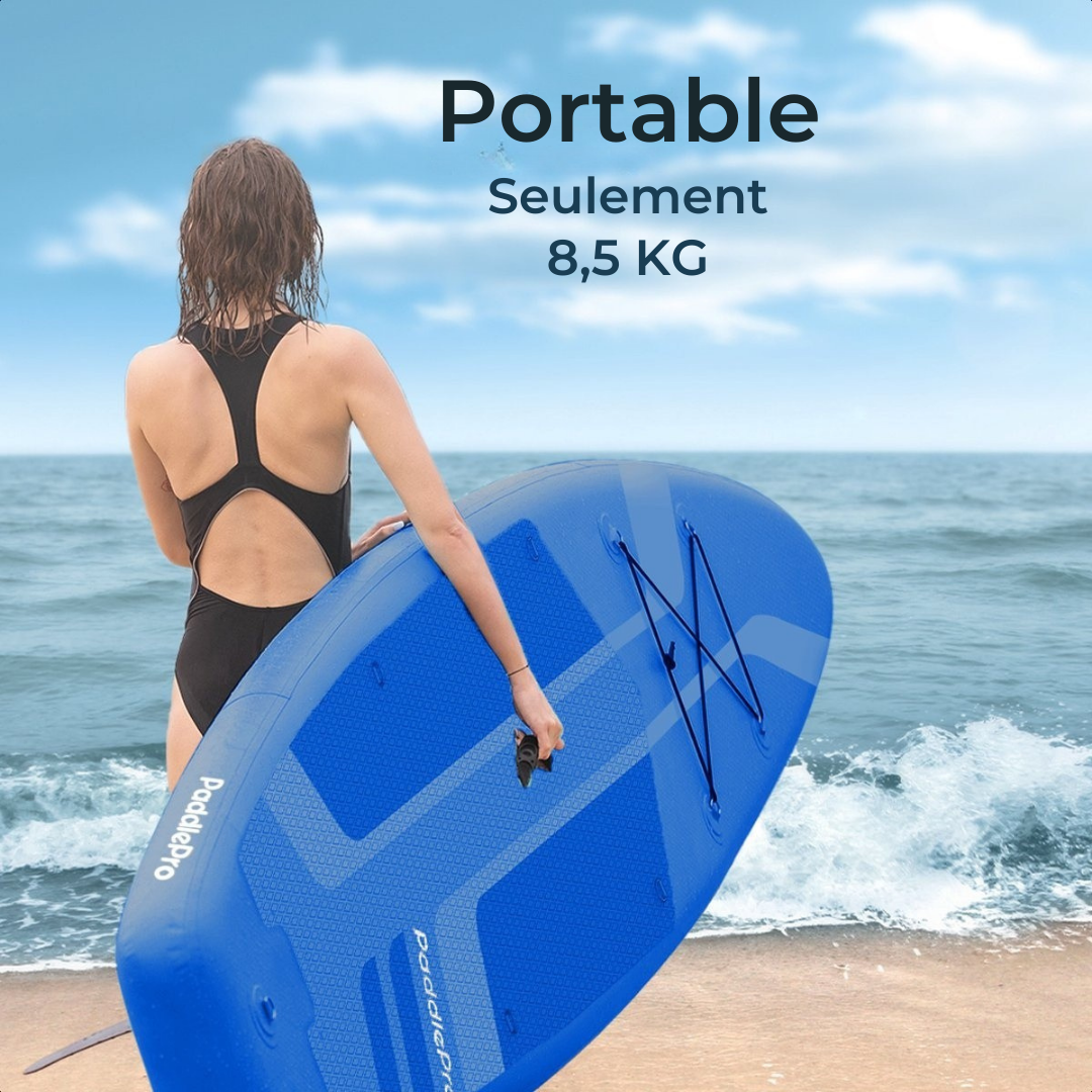 Paddle LifeGoods - Deluxe Set - Avec siège - Planche à pagaie gonflable - Max. 135KG - 320x81cm - Bleu