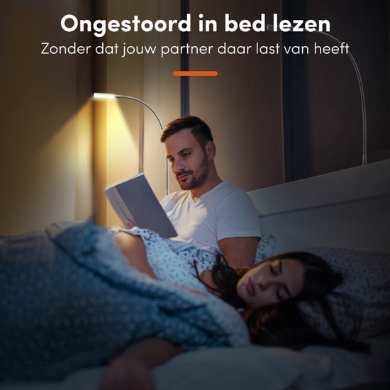 Nolt Lampe de lecture pour le lit - Veilleuse à intensité variable - 2 lampes de lit - Lampe de chambre à coucher - Lampes de lecture tête de lit - Lampe de lecture pour adultes