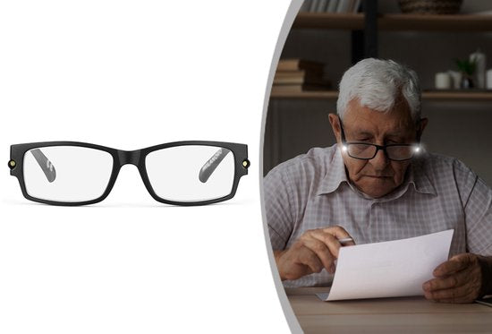 Milanoro - Lunettes de lecture pratiques avec lumières LED intégrées - Correction +2