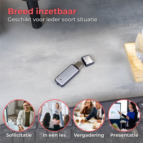 Nuvance - Eavesdropper - Usb Stick Eavesdropper - Voice Recorder Digital - Spy Recorder - Dictaphone - Eavesdropping & Recording