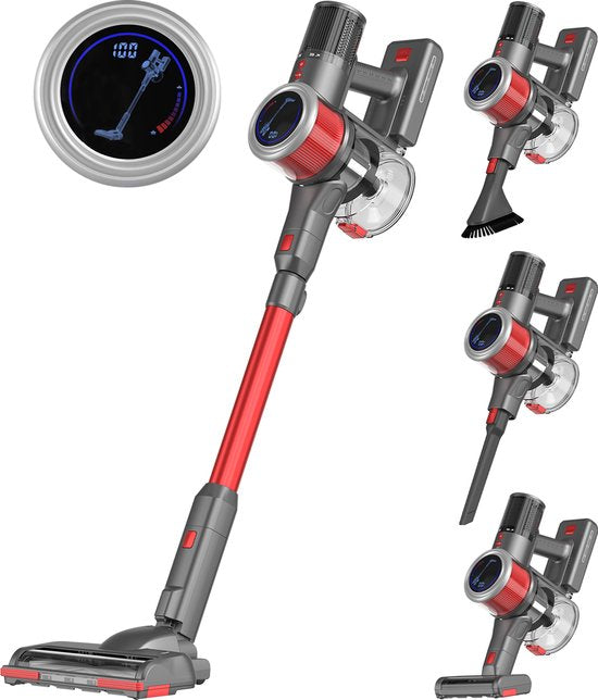 Auronic Stick hoover - Sans fil - Aspirateur autoportant - Sans sac - 350W - Aspirateur - Gris/Rouge