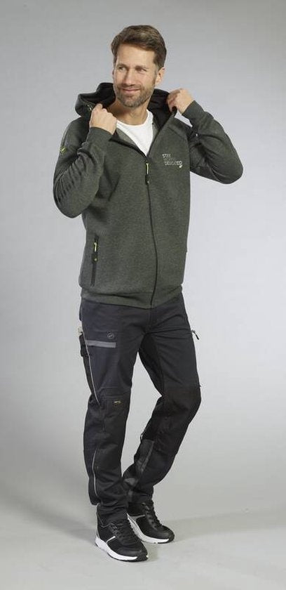 Veste de survêtement TERRAX WORKWEAR avec capuche, vert/noir, taille L