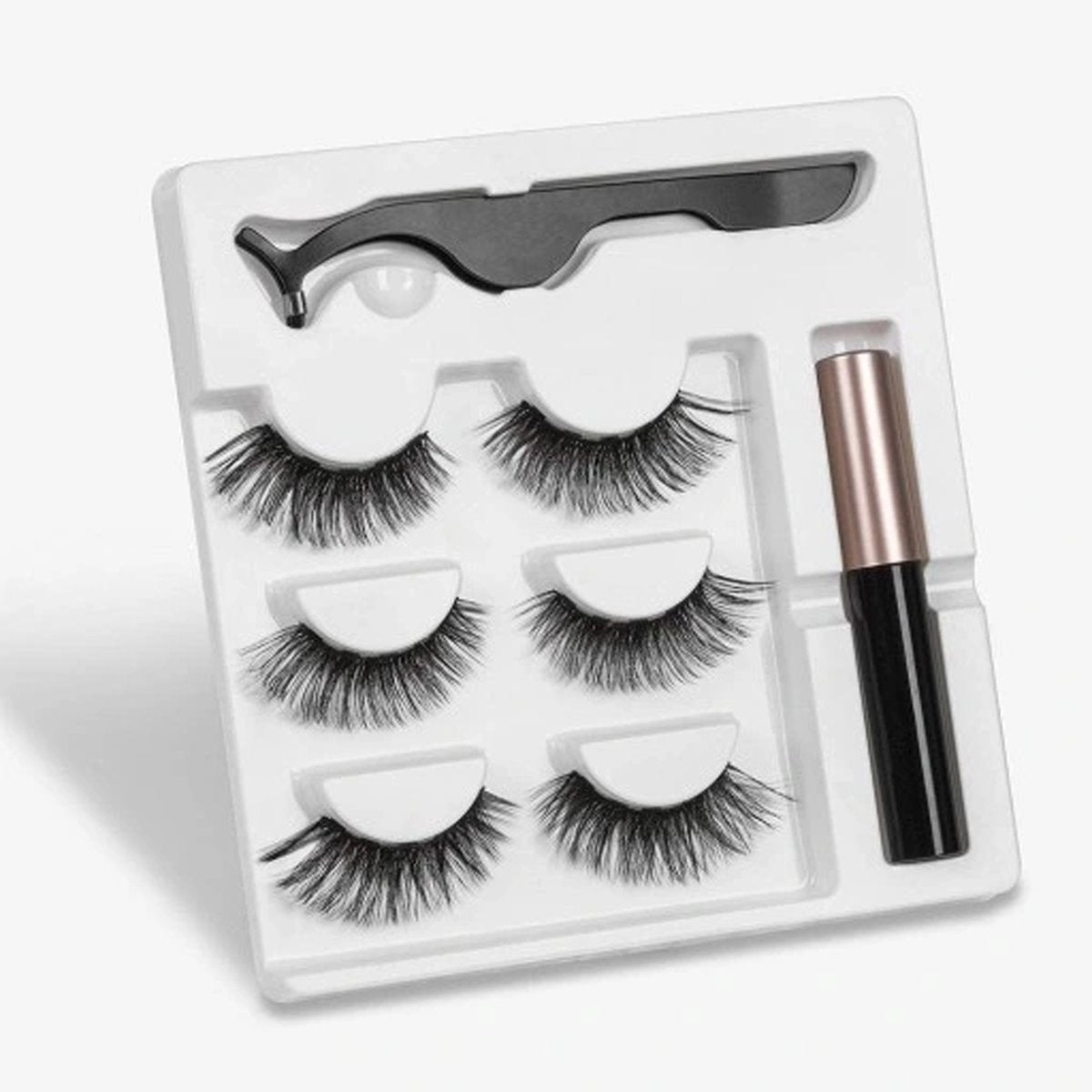 Faux Cils magnétiques Rheme - Eyeliner et pince à épiler - Extension de cils - 3 paires de faux cils - Set de cils