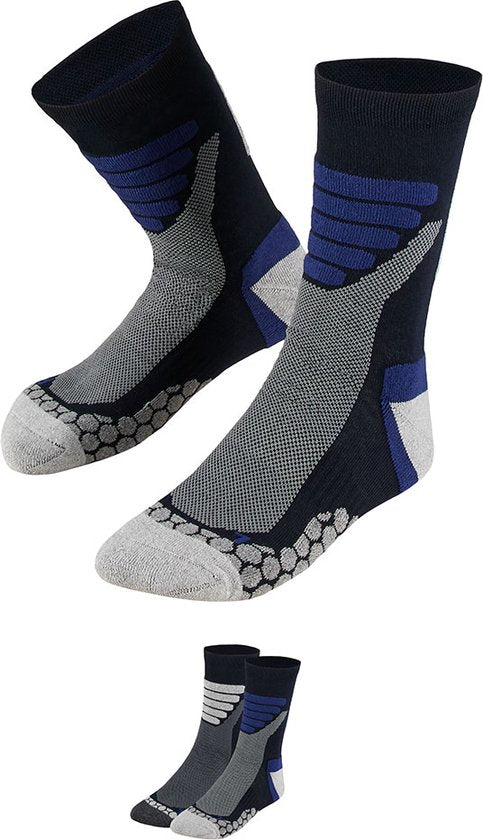 Lot de 2 paires de chaussettes de randonnée Xtreme - Chaussettes unisexes en matière synthétique - Multi Blue