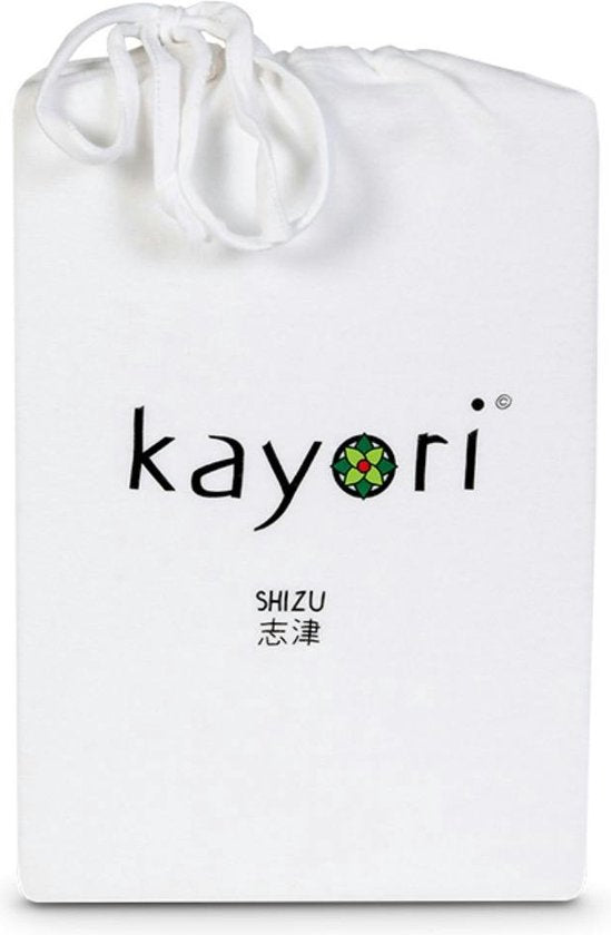 Kayori Shizu Molton - Drap-housse extensible - 90-100 x 200-220 cm - Protège-matelas - Coton biologique - Blanc