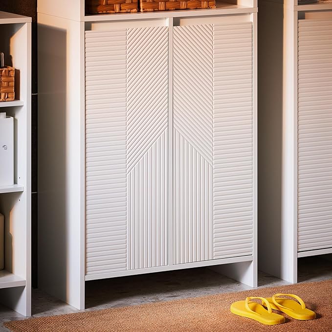 SoBuy Meuble haut - BZR155-W - MDF - Jusqu'à 42 kg. - 60x170x30cm - Blanc