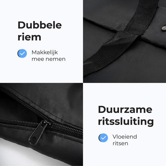 Housse pour coussins de jardin XXL - Housse pour meubles de jardin - Housse de rangement pour meubles de jardin - Housse de protection imperméable - Housses pour meubles de jardin - Protection UV - Résistant aux intempéries - Noir