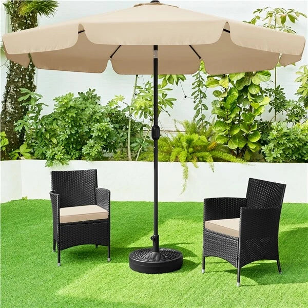 Pied de parasol Yaheetech Ø 50 cm - Noir - Pied de parasol à remplir d'eau ou de sable pour parasols de Ø 38 à 48 mm