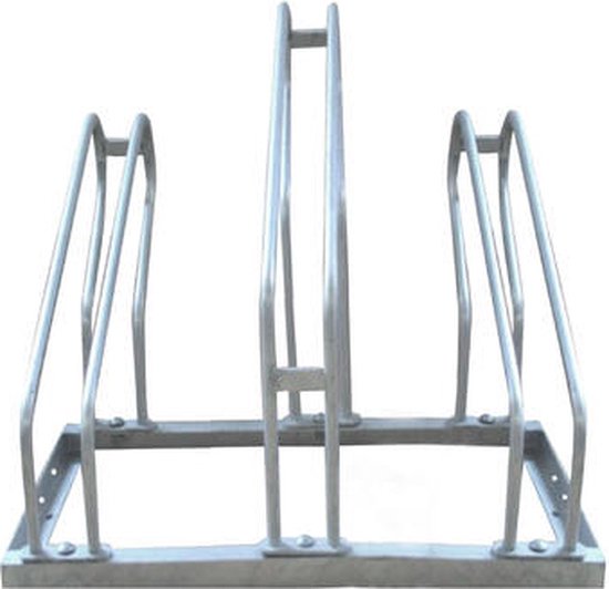BRASQ Porte-vélos pour 3 vélos - Support à vélos - Porte-vélos - Support à vélos au sol, matériel de fixation inclus - Argent